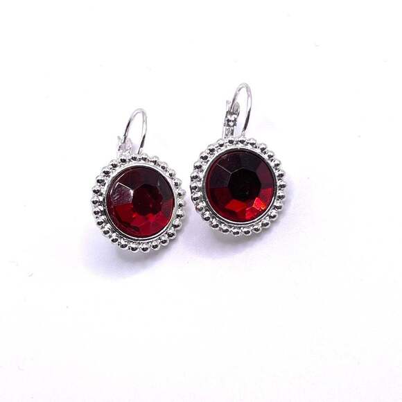 E008 | Red Dangle Latch Back Earrings - Picture 1 of 2